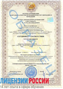 Образец сертификата соответствия Буйнакск Сертификат ISO 27001